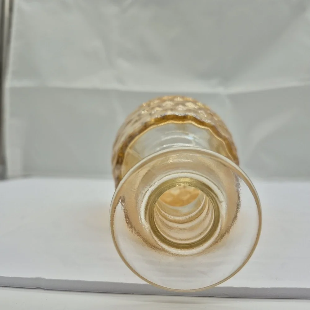 VTG OLD FORESTER Whiskey Decanter Marigold Carnival Glass THUMBPRINT 70s Show